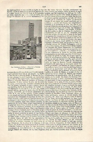 LAMINA ESPASA 18292: Plaza de la Cisterna en San Gimignano Italia