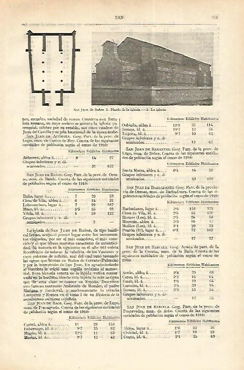 LAMINA ESPASA 18311: San Juan de Baños Orense