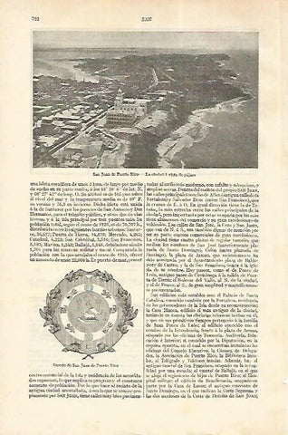 LAMINA ESPASA 18320:Vista aerea de San Juan de Puerto Rico