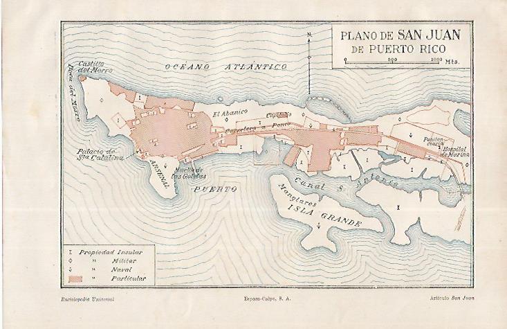 LAMINA ESPASA 18321: Plano de San Juan de Puerto Rico