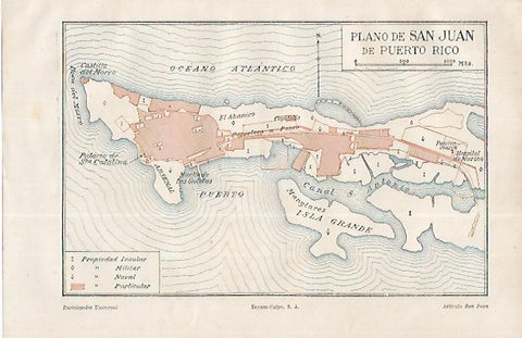 LAMINA ESPASA 18321: Plano de San Juan de Puerto Rico
