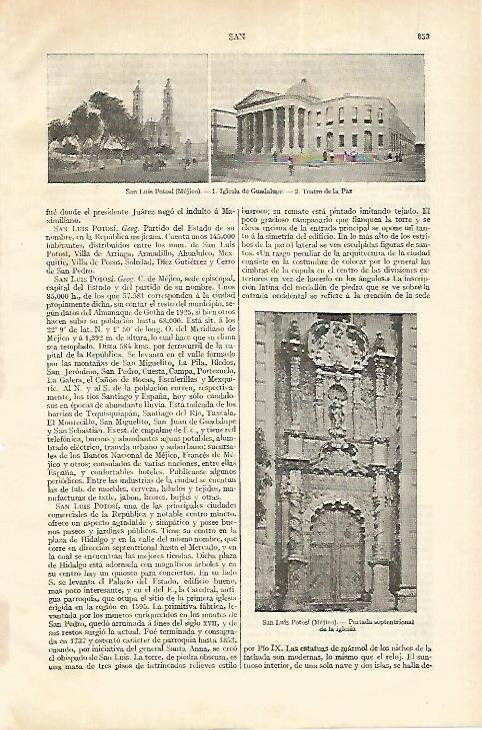 LAMINA ESPASA 18334: San Luis Potosi Mexico