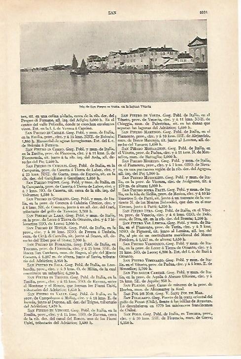 LAMINA ESPASA 18366: Isla de San Pietro in Volta