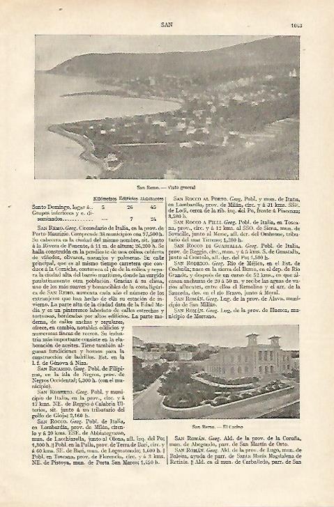 LAMINA ESPASA 18371: Vista y Casino de San Remo