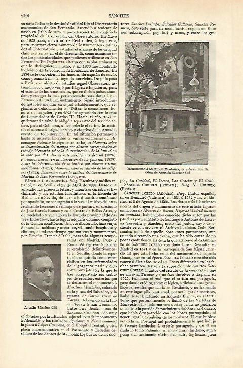 LAMINA ESPASA 18410:  Monumento a Martinez Montañes en Sevilla