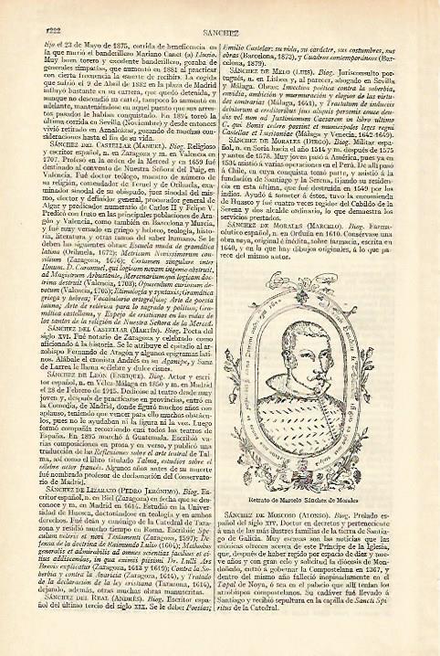 LAMINA ESPASA 18412: Retrato de Marcelo Sanchez de Morales