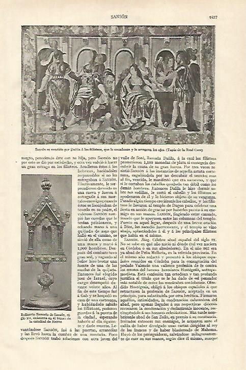 LAMINA ESPASA 18445: Tapiz de la Casa Real representando a Sanson