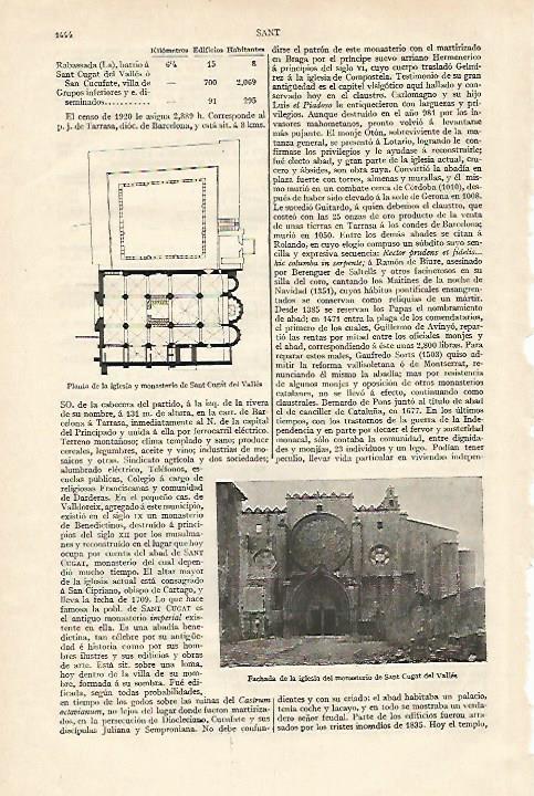 LAMINA ESPASA 18448: Sant Cugat del Valles Barcelona