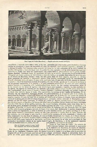 LAMINA ESPASA 18449: Claustro del monasterio de Sant Cugat del Valles