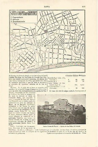LAMINA ESPASA 18462: Plano de Santa Coloma de Gramenet Barcelona
