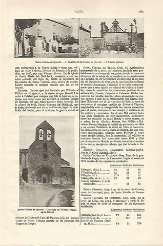 LAMINA ESPASA 18463: Santa Coloma de Queralt Tarragona