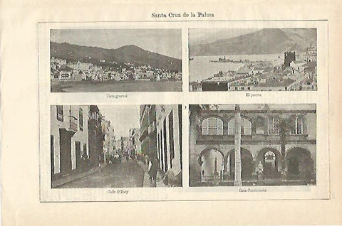 LAMINA ESPASA 18464: Vistas de Santa Cruz de la Palma