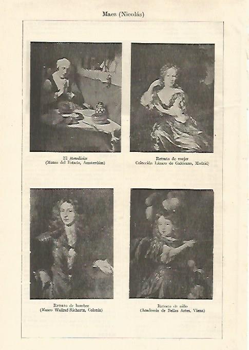 LAMINA ESPASA 18476: Cuadros por N. Maes