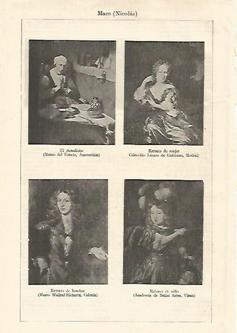 LAMINA ESPASA 18476: Cuadros por N. Maes
