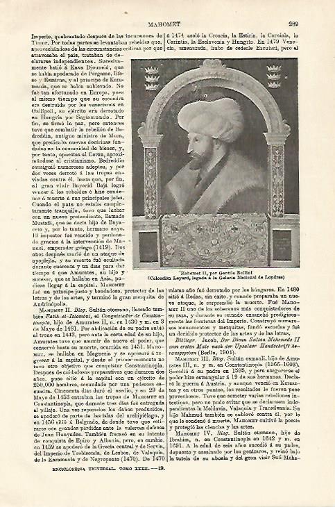 LAMINA ESPASA 18524:Mahomet II por G. Bellini
