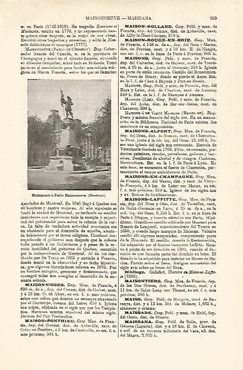 LAMINA ESPASA 18536: Monumento a P. Maisonneuve en Montreal