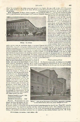 LAMINA ESPASA 18548: Aduana y Asilo de Malaga