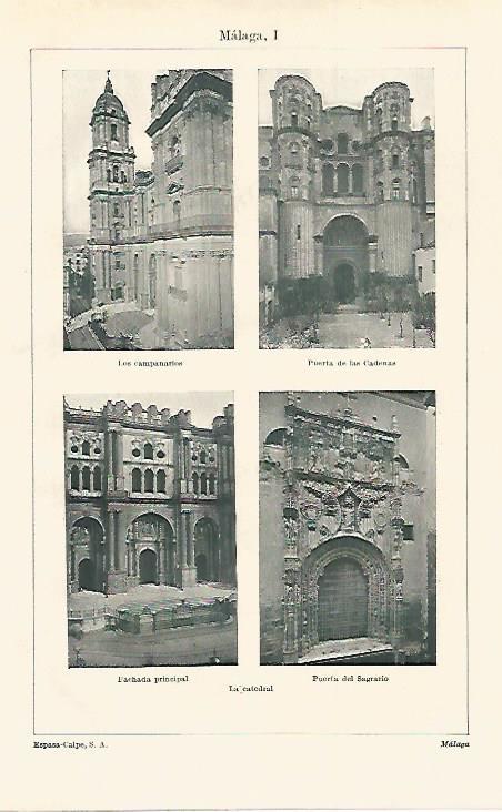 LAMINA ESPASA 18555: Catedral de Malaga