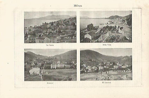 LAMINA ESPASA 18557: Mirama El Limonar Bella Vista y La Caleta en Malaga