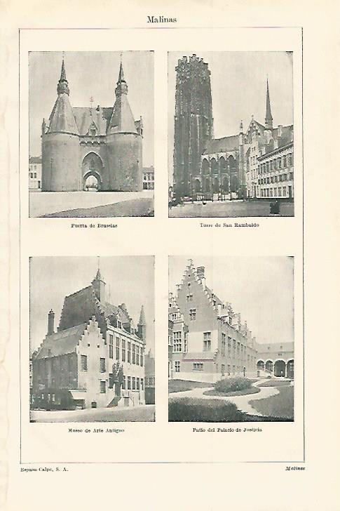 LAMINA ESPASA 18574: Edificios de Malinas Belgica