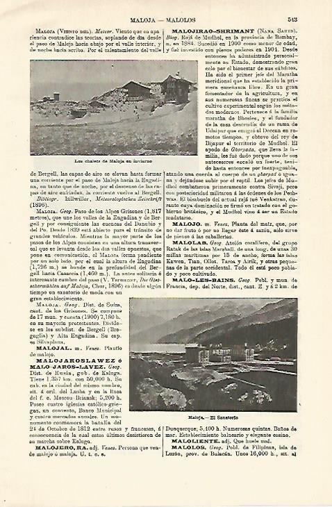 LAMINA ESPASA 18578: Sanatorio de Maloja Suiza