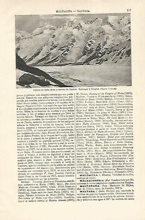 LAMINA ESPASA 18583: Montes de Nueva Zelanda