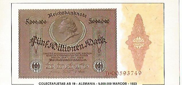 POSTAL 18139: 5.000.000 marcos de Alemania 1923