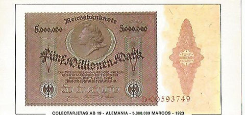 POSTAL 18139: 5.000.000 marcos de Alemania 1923