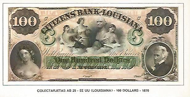 POSTAL 18145: 100 dolares de Estados Unidos 1870