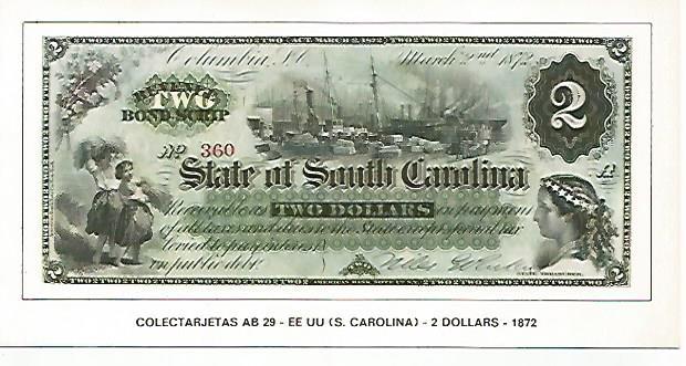 POSTAL 18149: 2 dolares de Estados Unidos 1872