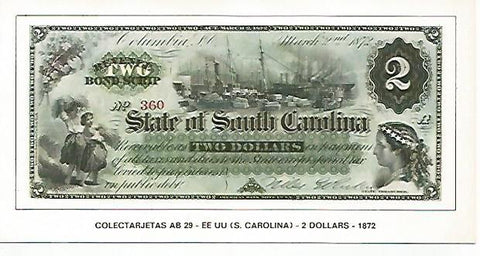 POSTAL 18149: 2 dolares de Estados Unidos 1872