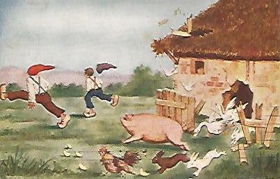 POSTAL 18178: Dibujo de granja