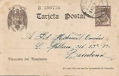 POSTAL 18199: Tarjeta Postal B 599756