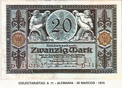 POSTAL 18202: 20 marcos de Alemania 1915