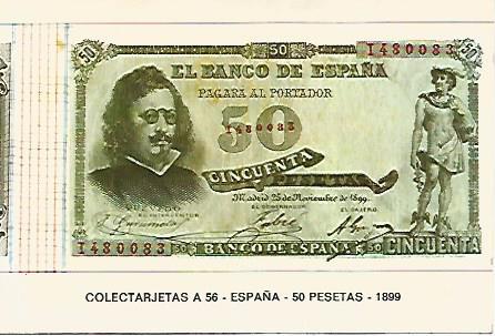 POSTAL 18221: 50 pesetas de España 1899