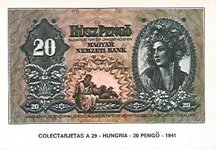 POSTAL 18226: 20 pengo de Hungria 1941