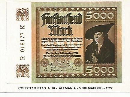 POSTAL 18246: 5.000 marcos de Alemania 1922