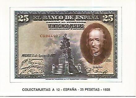 POSTAL 18247: 25 pesetas de España 1928