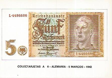 POSTAL 18250: 5 marcos de Alemania 1942