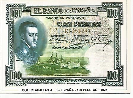 POSTAL 18265: 100 pesetas de España 1925