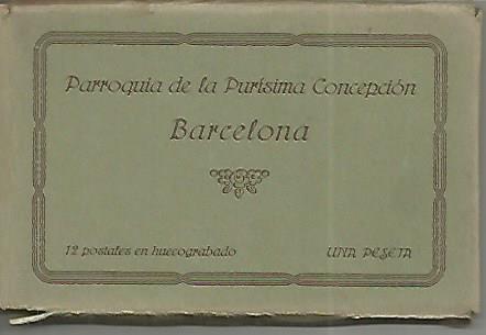 POSTAL 18285: Estuche VACIO de postales de la Parroquia de la Purisima Concepcion de Barcelona