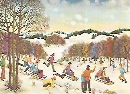 POSTAL DE NAVIDAD 18406: Paseo en trineo