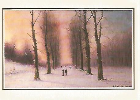 POSTAL DE NAVIDAD 18421: Escena de nieve