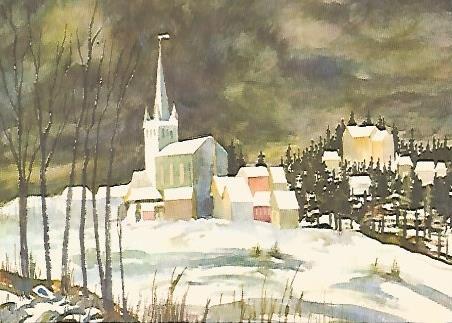 POSTAL DE NAVIDAD 18422: Invierno en Nueva Inglaterra