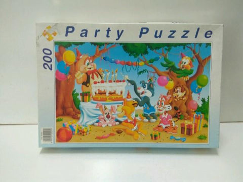 Puzzle: PUZZLE 200 PIEZAS - Animals World, FIESTA DE CUMPLEAÑOS DE ANIMALES ANIMADOS (Party Puzzle)