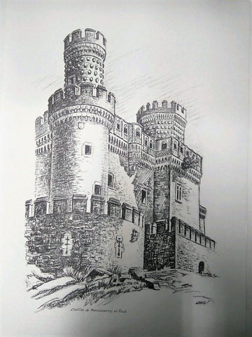Laminas Carlos Freixas: Castillos de España 02 - CASTILLO DE MANZANARES EL REAL (Serie estudios 22)