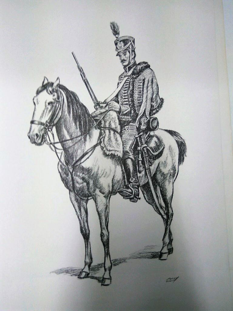 Laminas Carlos Freixas: Jinetes 01- Jinete Frances Napoleonico a caballo (Serie estudios 23)