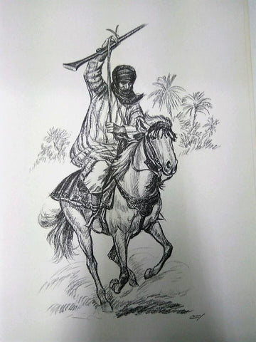 Laminas Carlos Freixas: Jinetes 02- JINETE ARABE A CABALLO (Serie estudios 23)