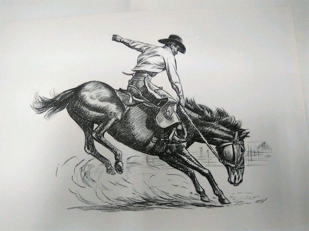 Laminas Carlos Freixas: Jinetes 05- JINETE RODEO WESTERN AMERICANO (Serie estudios 23)