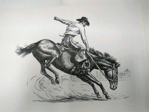 Laminas Carlos Freixas: Jinetes 05- JINETE RODEO WESTERN AMERICANO (Serie estudios 23)